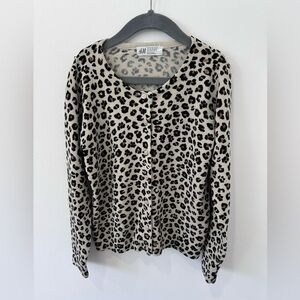 H&M Girl’s Animal Print Button-Down Sweater Cardigan - Size US 6-8Y